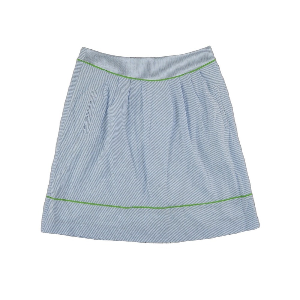 Lilly Pulitzer‎ Seersucker Skirt Women's Size 8 Blue 100% Cotton Pockets